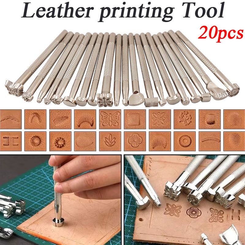Leatherwork Punching Tool - 20 adet Deri Mühür Oyma Aletleri