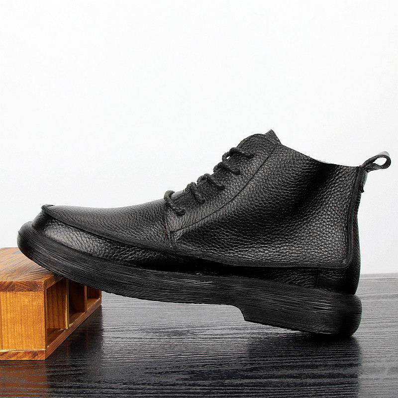 Leather Work Western - LIHUAMAO siyah inek deri iş botları