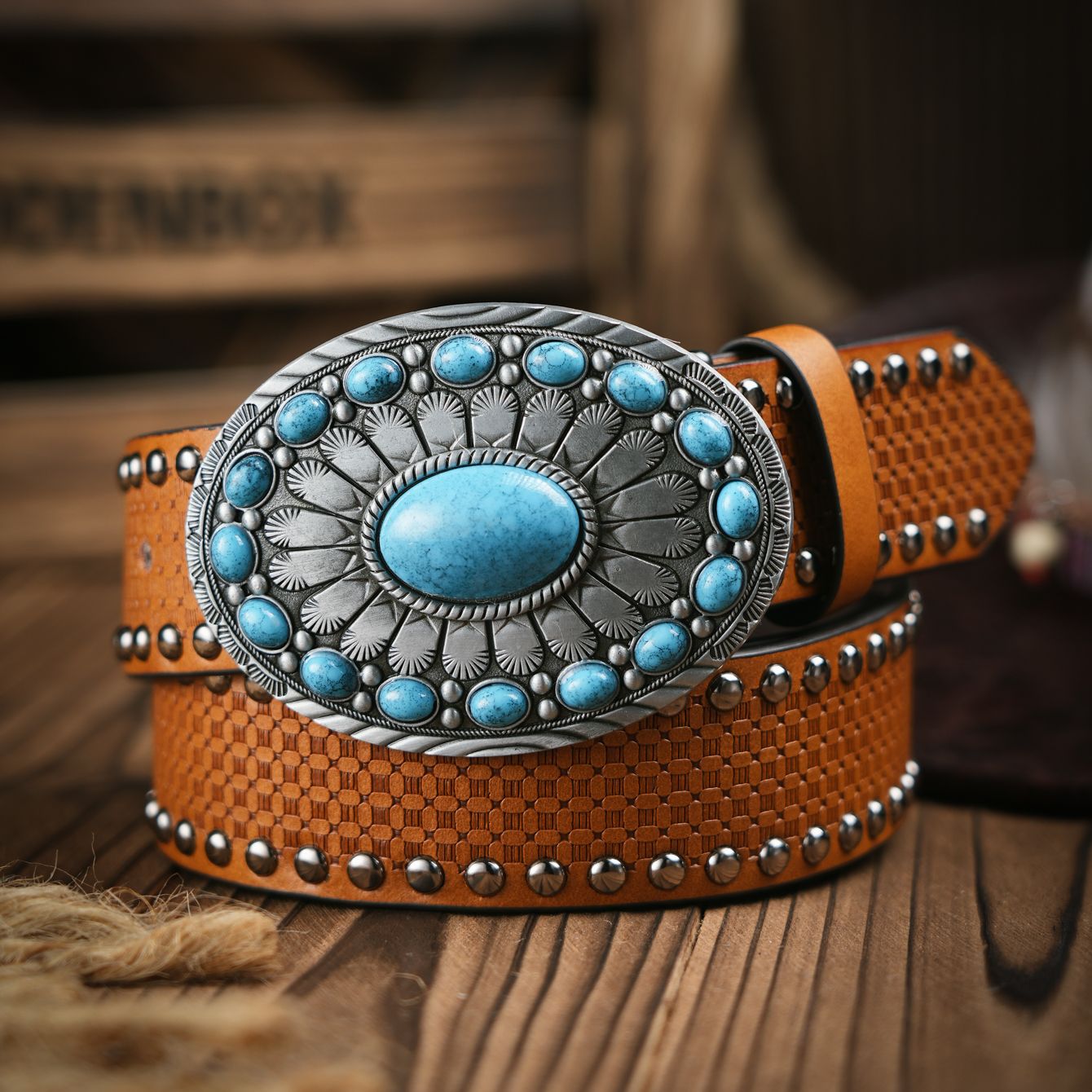 Leather Work Western - Erkek ve Kadın Günlük Retro Kemer