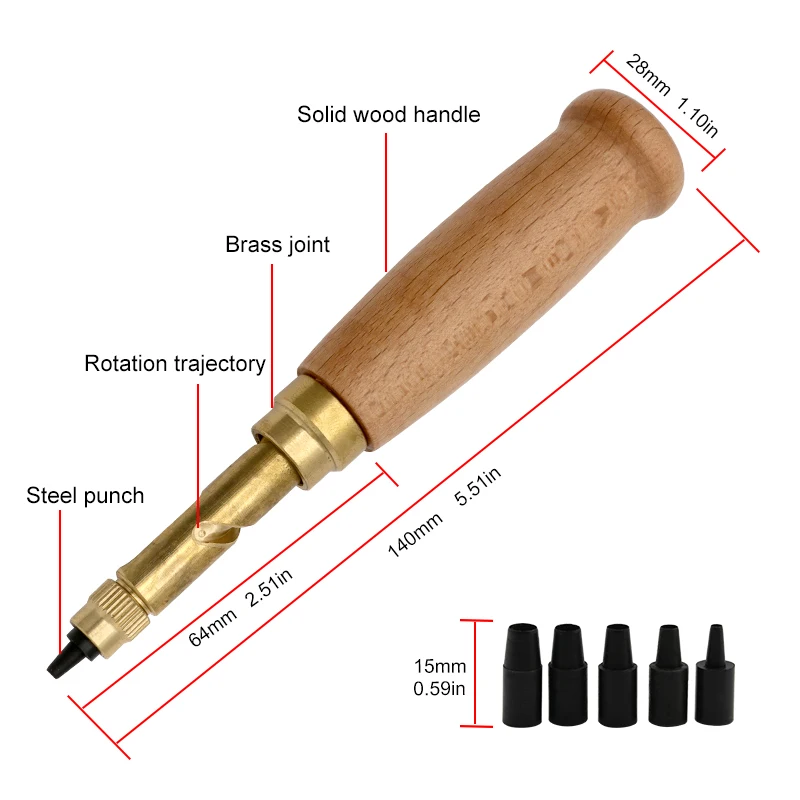 1 Set Otomatik Kemer Delgisi 6 - Leatherwork Punching Tool incelemesi ve fiyatı
