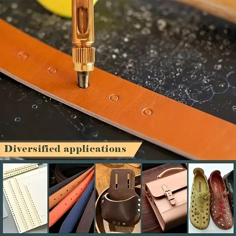 1 Set Otomatik Kemer Delgisi 6 - Leatherwork Punching Tool incelemesi ve fiyatı